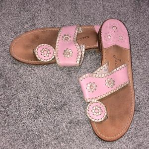 Jack Rogers Pink and gold Sandals.